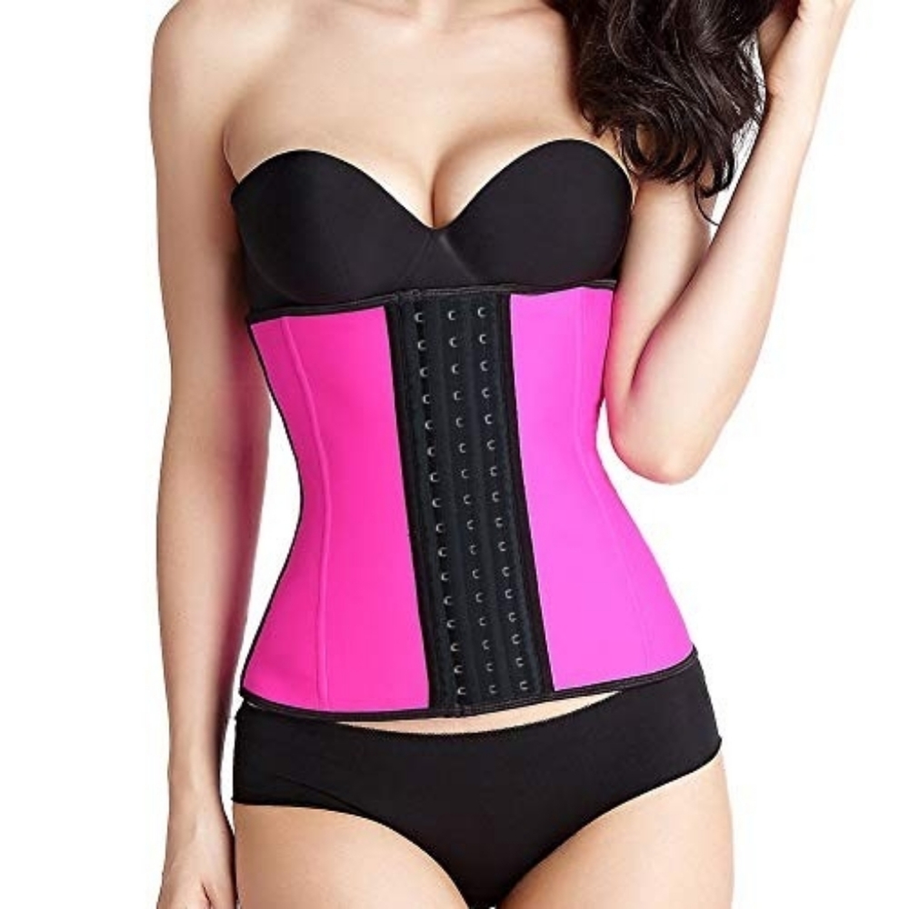 100% Latex Waist Trainer 9 steel bonning 3 Hooks - Picture 1 of 4